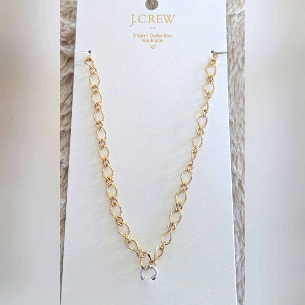 NWT J. CREW GOLD 16 INCH CHARM COLLECTION OPEN CHAIN NECKLACE ELEGANTLY SEXY 🥰
